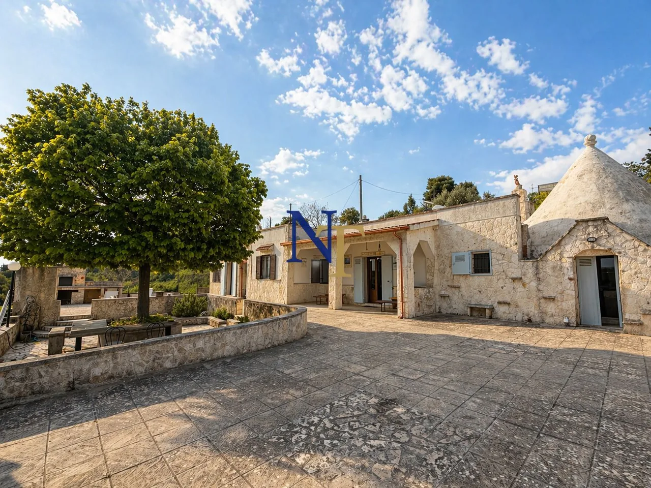 Trullo and Stone Farmhouse with Guest Annex for Sale in the Itria Valley